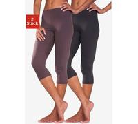 Legging corsaire lot de 2 leggings basiques, longueur 3/4 - Vivance active - 1x marron, 1x noir 1X MARRON, 1X NOIR 38/40
