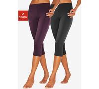 Legging corsaire lot de 2 leggings basiques, longueur 3/4 - Vivance active - 1x mûre, 1x noir 1X MÛRE, 1X NOIR 54/56