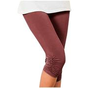 Legging Court Femme Legging 3D Anti Cellulite Femme 3/4 Pantalon Taille Haute Creme Cellulite Puissante Pyjama Ete Coton LéGer Pantalon Yoga Ensemble Tunique Leggings Ventre Plat Luveon Running