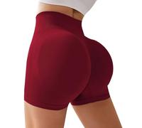 Legging court taille haute pour femme, pantalon court de sport, anti-cellulite, élastique, sans couture, respirant, rouge, XS