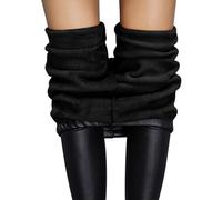 Legging Cuir Taille Mi Haute - Legging Taille Elastique Décontracté pour Femme Pantalon Polaire Femme Hiver Chaud Pantalons Chic Et Confortables Souple Trousers Slim Fit