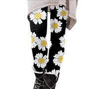 Legging Damen Damen Winter Sonnenblume Gänseblümchen Print Leggings mit niedriger Taille, L, S