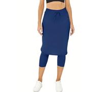 Legging Damen Leggings mit Rock für Frauen Yoga Leggings mit Röcken & Frauen Tennis Leggings Kleidung, Blau, M