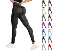 Legging de course à pied pour femme - Compression 3D - Anti-cellulite - Taille haute - Contrôle du ventre - Legging extensible sans couture - Petit legging doux et amincissant - Pantalon de yoga, Noir