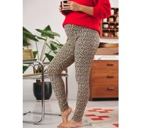 Legging de grossesse imprimé léopard en coton biologique* noir imprimé 42/44