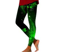 Legging de la Saint-Patrick pour femme - Taille haute - Trèfle irlandais - Collants sexy tendance - Contrôle du ventre - Bonne chance - Pantalon de yoga - Sport - Décontracté, Noir , 3XL