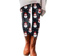 Legging de Noël pour femme - Grandes tailles - Collants thermiques - Pantalon de jogging doublé - Legging skinny - Legging thermique coloré - Collants chauds - Collants opaques - Legging d'hiver