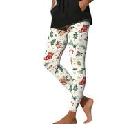 Legging de Noël pour femme, imprimé, extensible, confortable | Imprimé de Noël avec matériau extensible, leggings confortables pour femme, pantalon serré pour les loisirs et les occasions