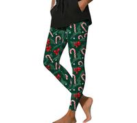 Legging de Noël pour femme, imprimé, extensible, confortable | Imprimé de Noël avec matériau extensible, leggings confortables pour femme, pantalon serré pour les loisirs et les occasions