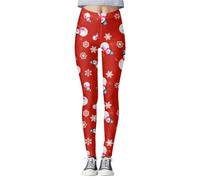 Legging De Noel pour Femme Pantalon NoëL Elastique Taille Haute, Pants Collants Imprimé ThèMe NoëL Respirant Douce VêTement Tenue Sports Serré Extensible Fitness Gym Running