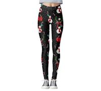 Legging De Noel pour Femme Pantalon NoëL Elastique Taille Haute, Pants Collants Imprimé ThèMe NoëL Respirant Douce VêTement Tenue Sports Serré Extensible Fitness Gym Running
