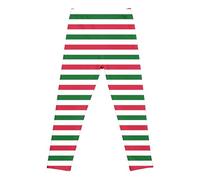 Legging de Noël rayé pour fille - Legging coloré à rayures style elfe ou canne à sucre - Pantalon élastique pour costumes et vacances, Style_b02 vert, 11-12 ans