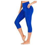 Legging de sport 3/4 pour femme - Grandes tailles - Legging de yoga avec poche pour téléphone portable - Pantalon de fitness push-up - Taille haute - Pantalon de yoga - Pantalon de yoga - Pantalon