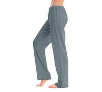 Legging De Sport Femme Bouffant Carotte Veste Décontracté Fluide Palazzo Mode Chaud Anti Cellulite Combinaison Bas Simili Pyjama Sport Confortable Pantalon Lin Femme Bleu 3XL