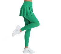 Legging De Sport Femme D'éTé, Jupe De Sport avec Pantalon Long,Pantalon Yoga Taille Haute Extensible Couleur Unie Jegging De Course LéGer Pantalon De Fitness Tennis Golf Fitness Collant