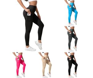 Legging De Sport Femme Leggings à Compression 3D Anti Cellulite Leggings Femme avec Poches Taille Haute sans Couture Amaigrissant Minceur Push Up Opaque Pantalon Sport pour Yoga Fitness