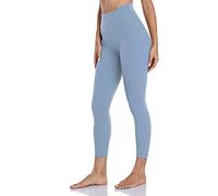 Legging de sport pour femme - Pantalon de yoga - Pantalon de sport - Couleur fitness - Solide - Hidden Nude - Taille haute - Pantalon de yoga pour femme, bleu, S