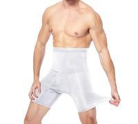 Legging de sport pour homme - Short court - Lingerie légère et fine - Sous-vêtements surdimensionnés - Couleur unie - Classique - Décontracté - Sous-vêtements sportifs, Blanc., 3XL