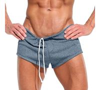Legging de sport pour homme - Short de sport pour homme - Sous-vêtements avec cordon de serrage - Lingerie légère - Respirant - Couleur unie - Pantalon de survêtement sportif et décontracté, lilas