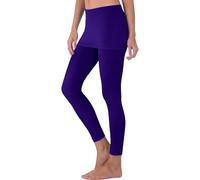 Legging de tennis à jupe avec jupe pour femme - Jupe de golf avec leggings intégrés - Pantalon sportif de couleur unie - Collants modestes, violet, L