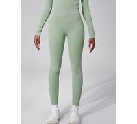 Legging de yoga sans couture taille haute pour femme - Collants d'entraînement côtelés - Pantalon de sport extensible