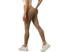 Legging de yoga taille haute pour femme - Pantalon de jogging extensible en tricot sans couture - Contrôle du ventre, 01, XL