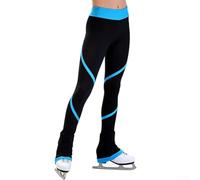 Legging d'entraînement de patinage pour femme, pantalon moulant en polyester extensible et respirant pour la pratique sur glace et le soutien du coaching (XXL)