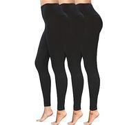 Legging d'entraînement taille haute non transparent doux et extensible, Lot de 3., S/M