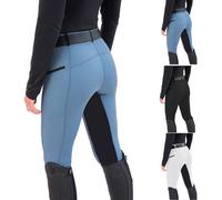 Legging d'équitation pour femme avec poche pour téléphone portable - Stretch - Taille haute - Avec passants de ceinture - Pantalon d'équitation - Legging anti-boulochage - Vêtement d'équitation