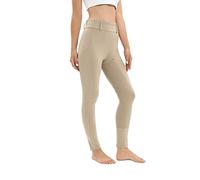 Legging d'équitation pour femme avec poche pour téléphone portable, taille haute, stretch, avec passants de ceinture, kaki, M