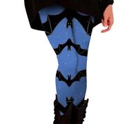 Legging d'Halloween pour femme - Grande taille - Legging de compression chaud - Motif squelette effrayant - Collants thermiques pour Halloween et fêtes, Xb-bleu clair, 5XL