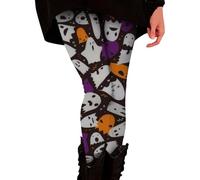 Legging d'Halloween pour femme - Grande taille - Legging de compression chaud - Motif squelette effrayant - Collants thermiques pour Halloween et fêtes, violet, 5XL