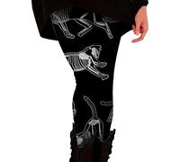 Legging d'Halloween pour femme - Grande taille - Legging de compression chaud - Motif squelette effrayant - Collants thermiques pour Halloween et fêtes, Noir , 5XL