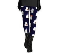Legging d'Halloween pour femme - Legging d'hiver en polaire thermique - Collant amusant et mignon - Collants de compression - Contrôle du ventre - Doux et soyeux, noir foncé, M