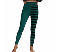 Legging d'Halloween pour femme - Pantalon long sexy à rayures gothique punk - Costume festif stretch - Pantalon à rayures - Taille haute - Pantalon de sport - Pantalon de fitness - Collant moulant
