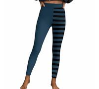 Legging d'Halloween pour femme - Pantalon long sexy à rayures gothique punk - Costume festif stretch - Pantalon à rayures - Taille haute - Pantalon de sport - Pantalon de fitness - Collant moulant