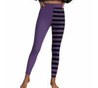 Legging d'Halloween pour femme - Pantalon long sexy à rayures gothique punk - Costume festif stretch - Pantalon à rayures - Taille haute - Pantalon de sport - Pantalon de fitness - Collant moulant