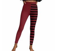 Legging d'Halloween pour femme - Pantalon long sexy à rayures gothique punk - Costume festif stretch - Pantalon à rayures - Taille haute - Pantalon de sport - Pantalon de fitness - Collant moulant