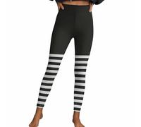 Legging d'Halloween pour femme - Sexy - Pantalon rayé gothique punk - Pantalon extensible - Taille haute - Sport - Pantalon de fitness - Collant moulant - Pantalon de yoga - Pantalon de détente