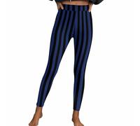 Legging d'Halloween sexy pour femme - Pantalon rayé gothique punk - Costume festif stretch - Pantalon à rayures - Taille haute - Sport - Pantalon de fitness - Collant moulant - Pantalon de yoga