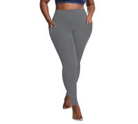 Legging doublé en polaire pour femme - Collants thermiques confortables pour femme - Extensible - Chaud - Pantalon de yoga épais - Streetwear - Week-end - Confortable - Course à pied - Facile, gris