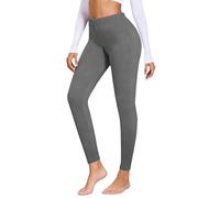 Legging doublé en polaire pour femme - Collants thermiques isolés pour femme - Extensible - Chaud - Pantalon de yoga épais - Tendance - Exploration urbaine - Confort - Course facile, gris foncé, L