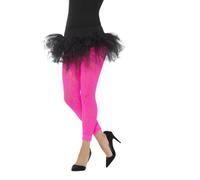 Smiffy's Legging en dentelle années 80 Rose fluo Femme Taille unique