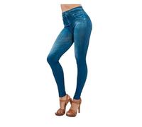 Legging en jean push-up à enfiler, coupe skinny, extensible, grande taille, jean rehausseur de fesses for femme (Color : Blue, Size : 3XL)