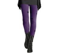 Legging en polaire pour femme - Taille haute - Imprimé étoiles - Automne et hiver - Grande taille - Thermique - Chaud - Doux comme du beurre, violet, 5XL
