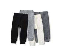 Legging en tricot torsadé pour bébé - Collants pour filles - Basique - Solide - Longueur totale - Coton - Sans couture - Sans pieds - Pantalon d'hiver chaud, Noir , 3-4 ans