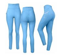 Legging équitation full grip fille JD Attack Catty Bleu 8/10 ans