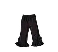Legging évasé fille été, pantalon fin léger et confortable pour bébé et petite fille, taille élastique ajustée, idéal pour les jeux en plein air et les sorties décontractées (Black, 4-5 Years)