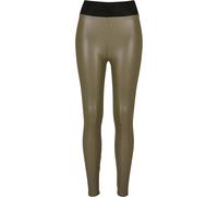 Urban Classics Legging taille haute femme – cuir synthétique, pantalon de yoga – Olive M EU
