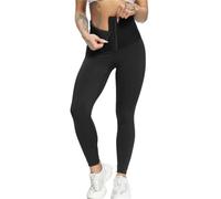 Legging Femme Pantalon Entraîneur De Taille Pour Femme 2 En 1 Corset Leggings Taille Haute Crochets Réglables Contrôle Du Ventre Shaper Pantalon De Yoga Gym Entraînement Shapewear Xxl 4740-Noir